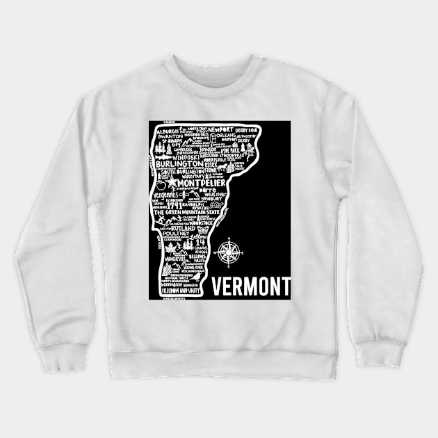 Vermont Map Crewneck Sweatshirt by fiberandgloss